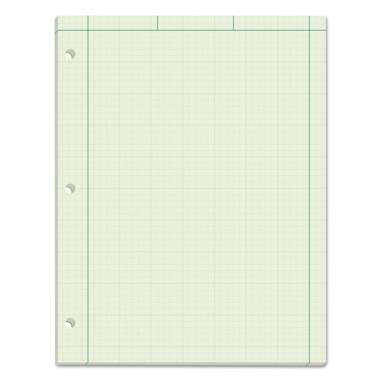 TOPS Engineering Computation Pads Cross-Section Quad Rule 5 sq/in 1 sq/in Black/Green Cover 100 Green-Tint 8.5 x 11 Sheets
